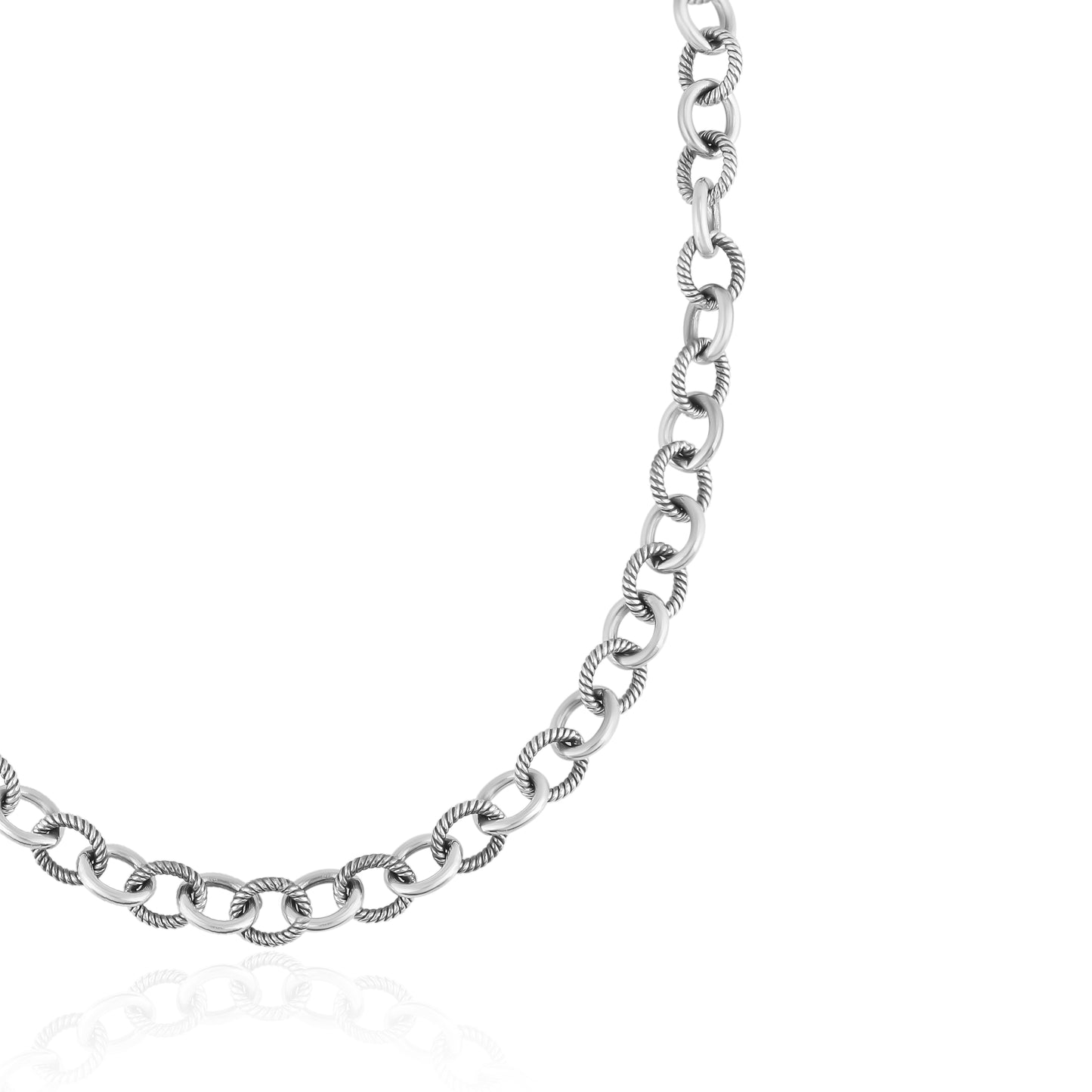 Sterling Silver Oval Link Chain Necklace, 17 or 20 Inches