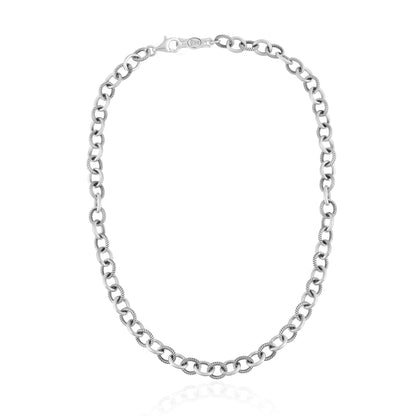 Sterling Silver Oval Link Chain Necklace, 17 or 20 Inches