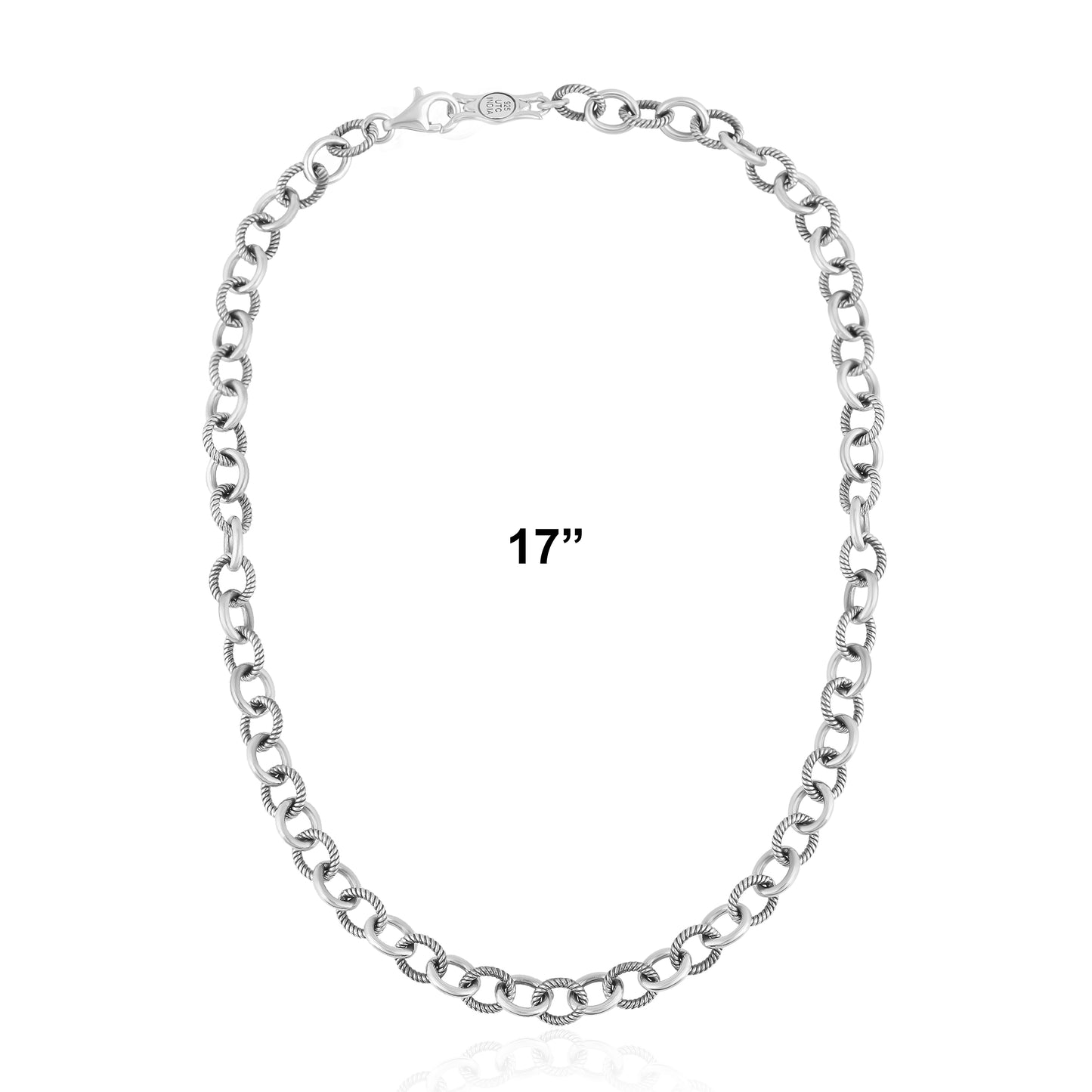 Sterling Silver Oval Link Chain Necklace, 17 or 20 Inches