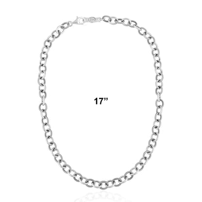 Sterling Silver Oval Link Chain Necklace, 17 or 20 Inches