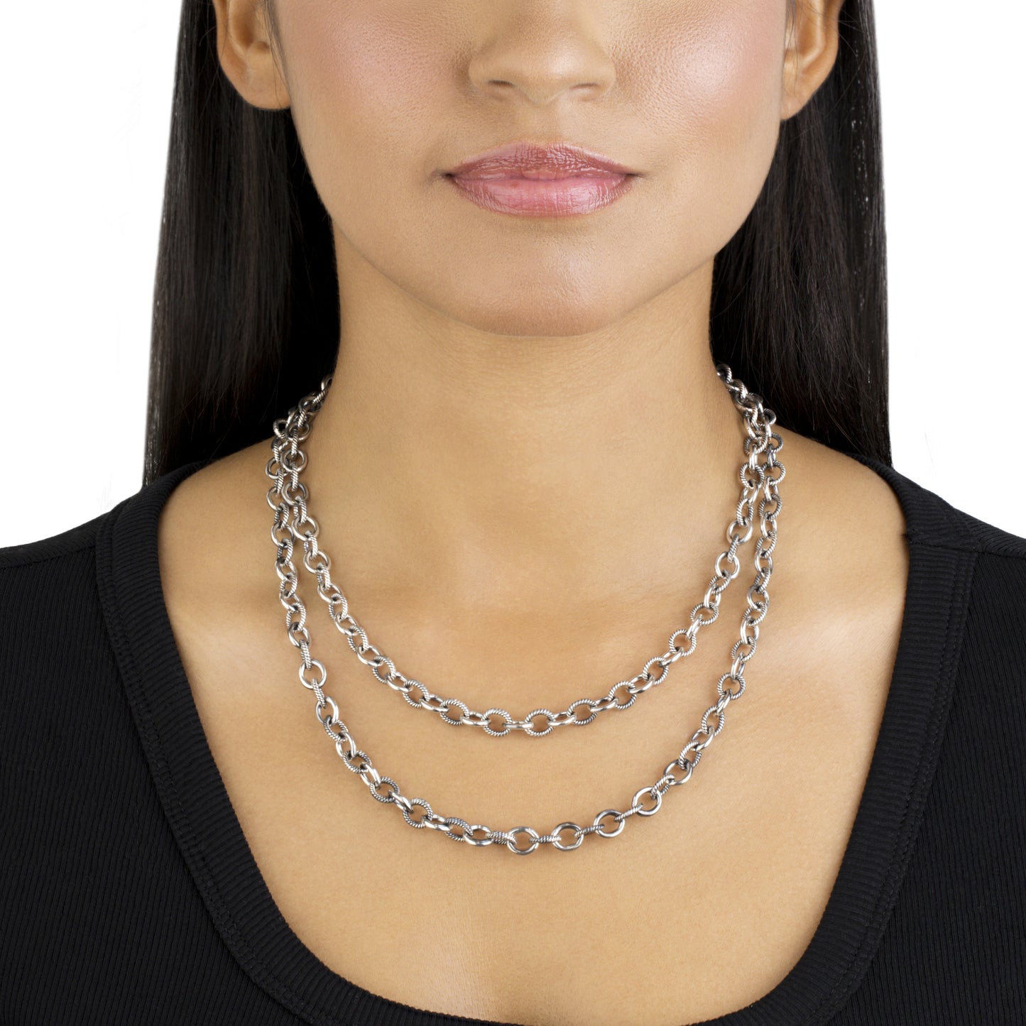 Sterling Silver Oval Link Chain Necklace, 17 or 20 Inches