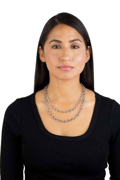 Sterling Silver Oval Link Chain Necklace, 17 or 20 Inches