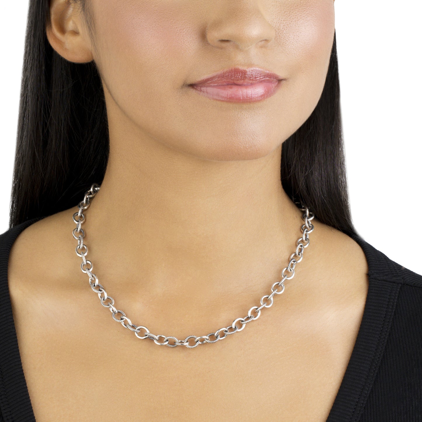 Sterling Silver Oval Link Chain Necklace, 17 or 20 Inches