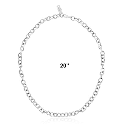 Sterling Silver Oval Link Chain Necklace, 17 or 20 Inches