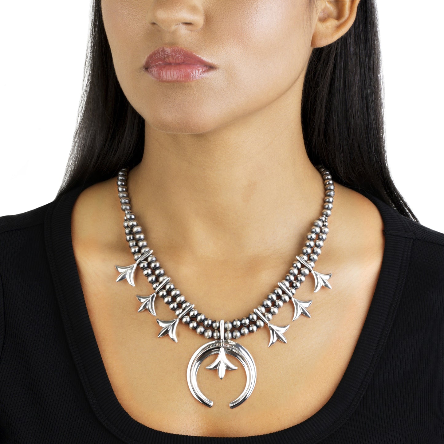 EXCLUSIVELY OURS! Sterling Silver Squash Blossom Necklace, 17-20 Inches