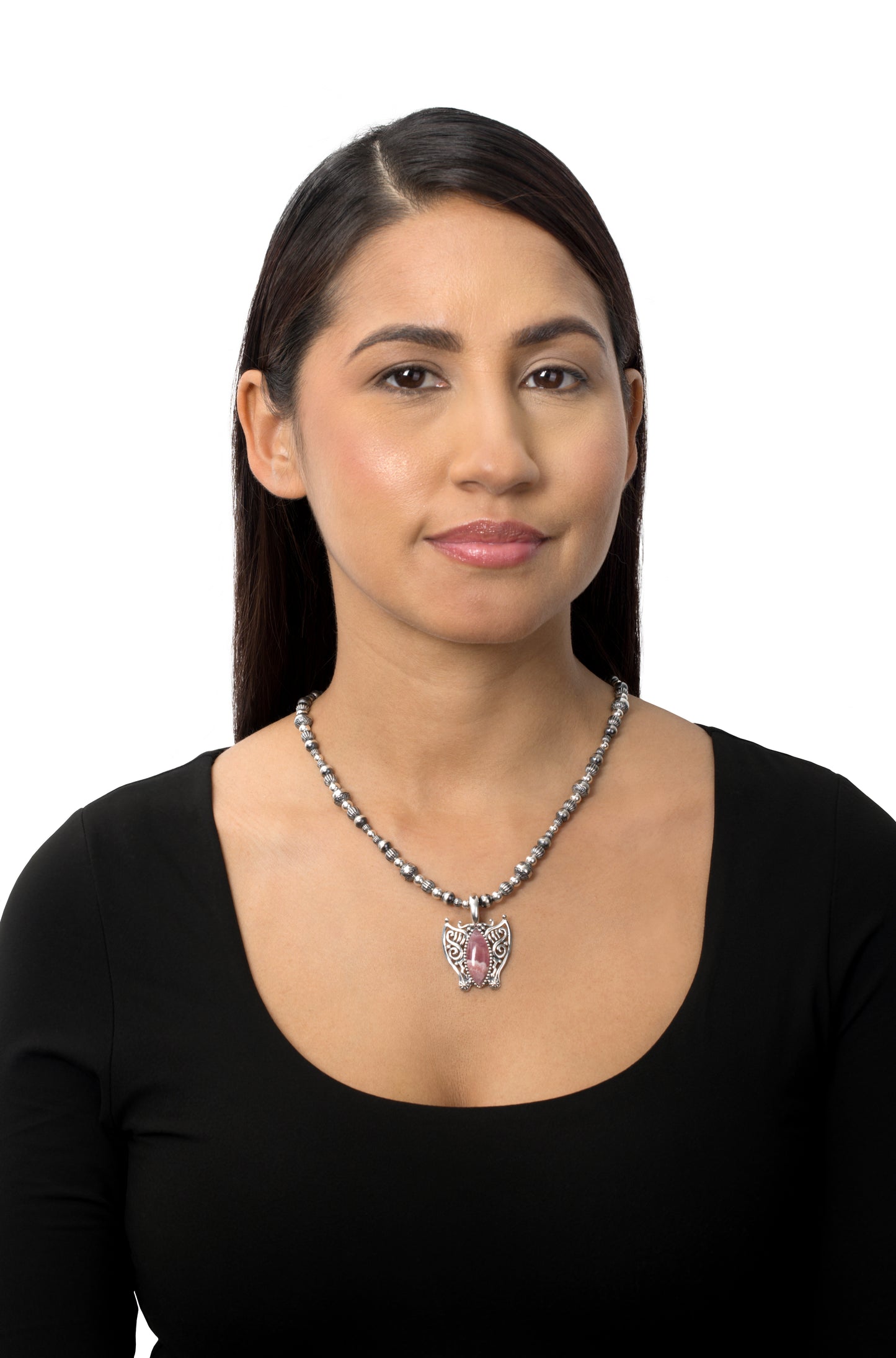 EXCLUSIVELY OURS! Sterling Silver Rhodochrosite Butterfly Pendant Enhancer