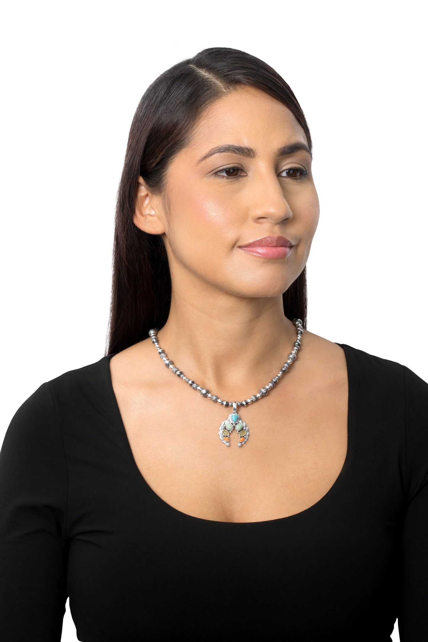 LIMITED EDITION! Sterling Silver Multi-Colored Gemstone Twisted Rope Naja Pendant Enhancer