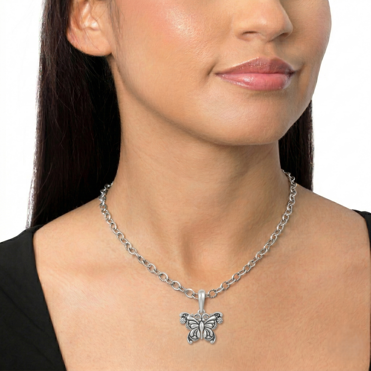 Sterling Silver Butterfly Pendant Enhancer