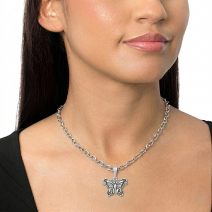 Sterling Silver Butterfly Pendant Enhancer