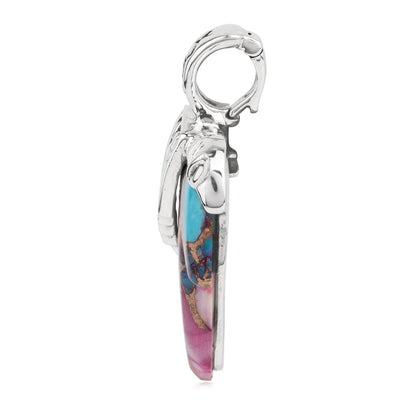 EXCLUSIVELY OURS! Sterling Silver Painted Desert Fusion Spirit Horse Pendant Enhancer