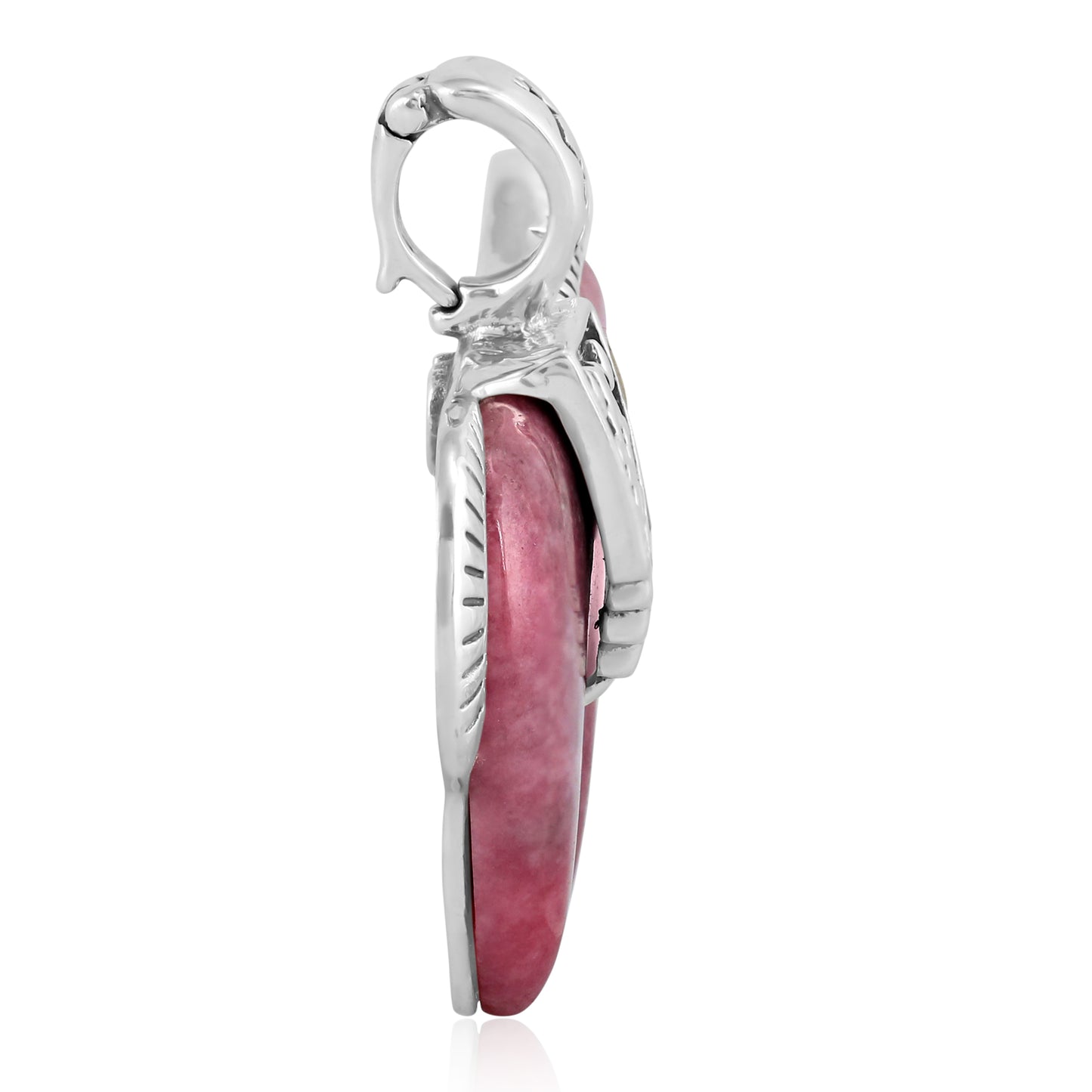 Sterling Silver Rhodonite Spirit Horse Pendant Enhancer