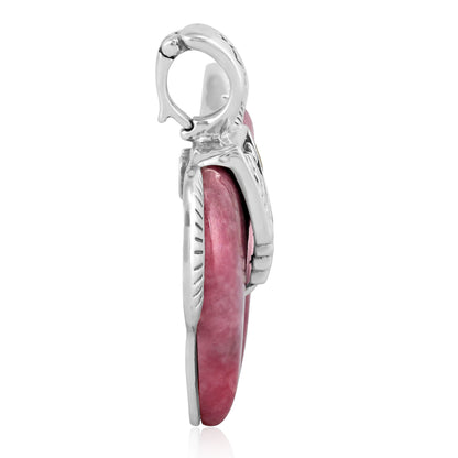 Sterling Silver Rhodonite Spirit Horse Pendant Enhancer