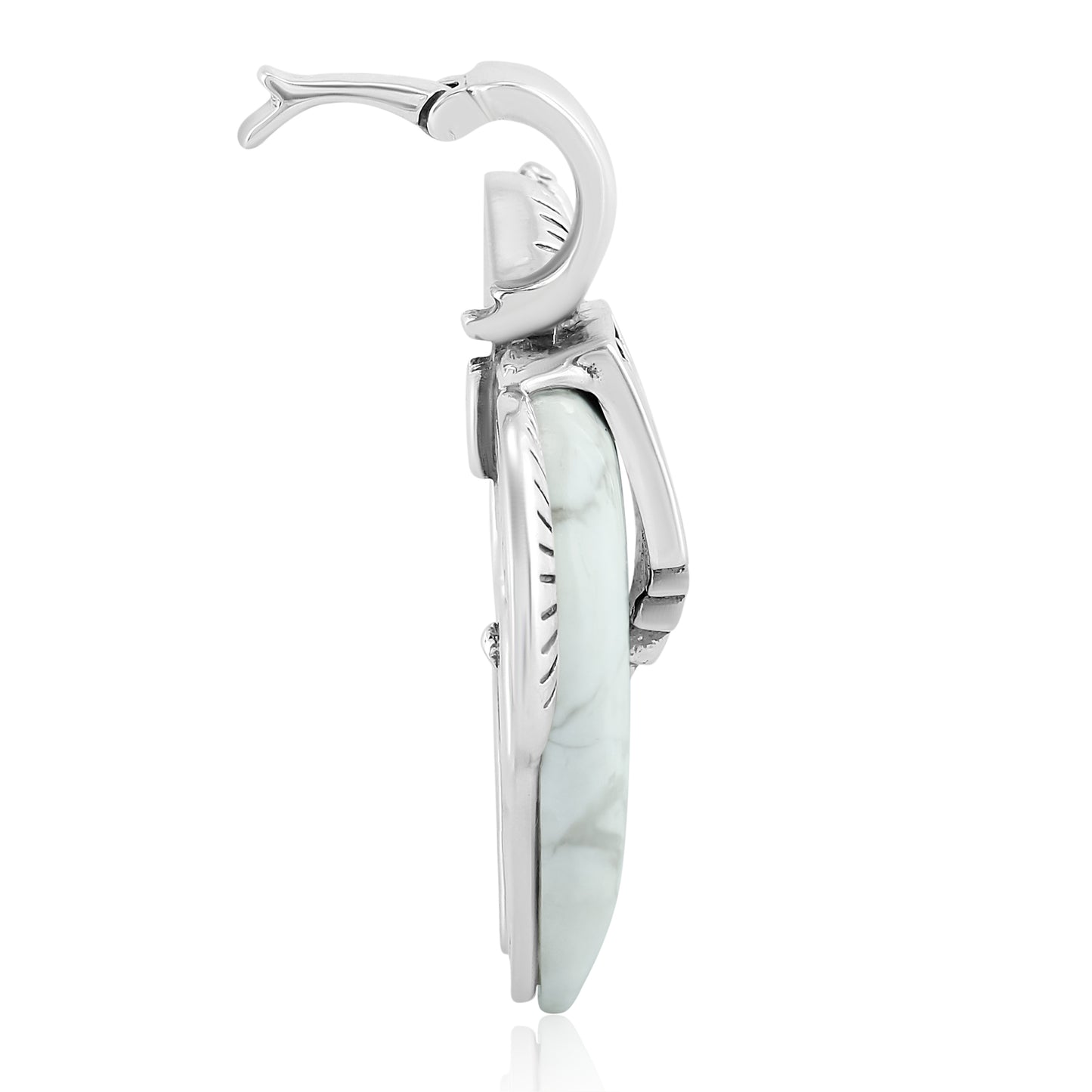 Sterling Silver White Howlite Spirit Horse Pendant Enhancer