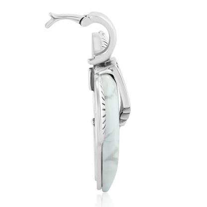 Sterling Silver White Howlite Spirit Horse Pendant Enhancer