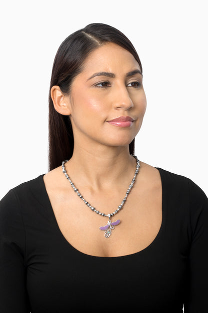 EXCLUSIVELY OURS! Sterling Silver Phosphosiderite and Variscite Fritz Casuse Dragonfly Pendant Enhancer