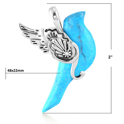 EXCLUSIVELY OURS! Sterling Silver Kingman Turquoise Spirit Bird Pendant Enhancer
