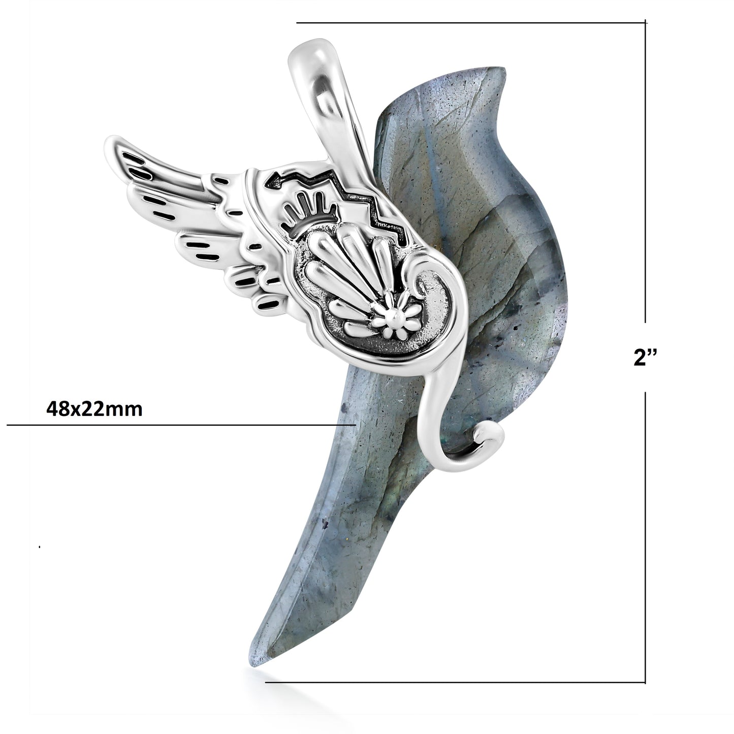 EXCLUSIVELY OURS! Sterling Silver Labradorite Spirit Bird Pendant Enhancer