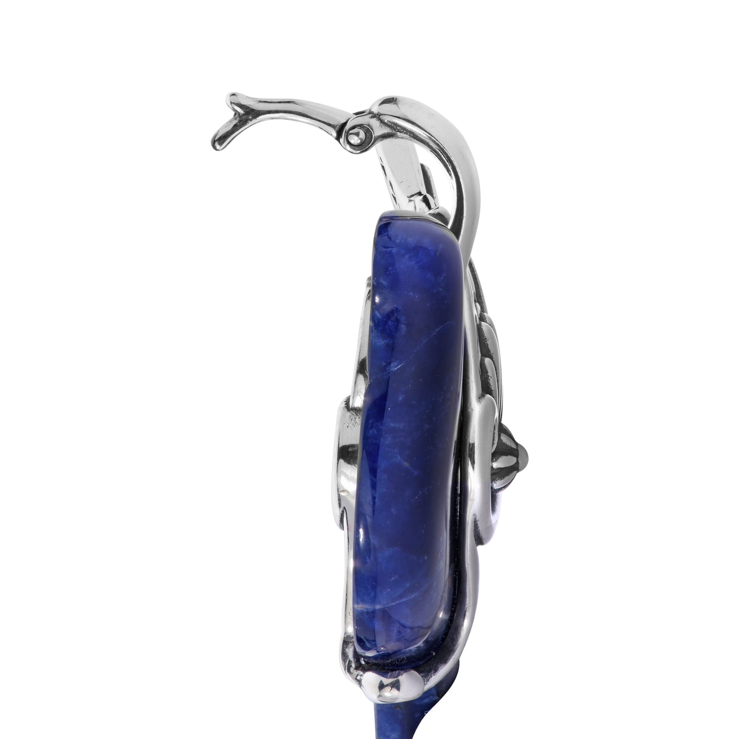 Sterling Silver Blue Sodalite Large Spirit Bird Pendant Enhancer