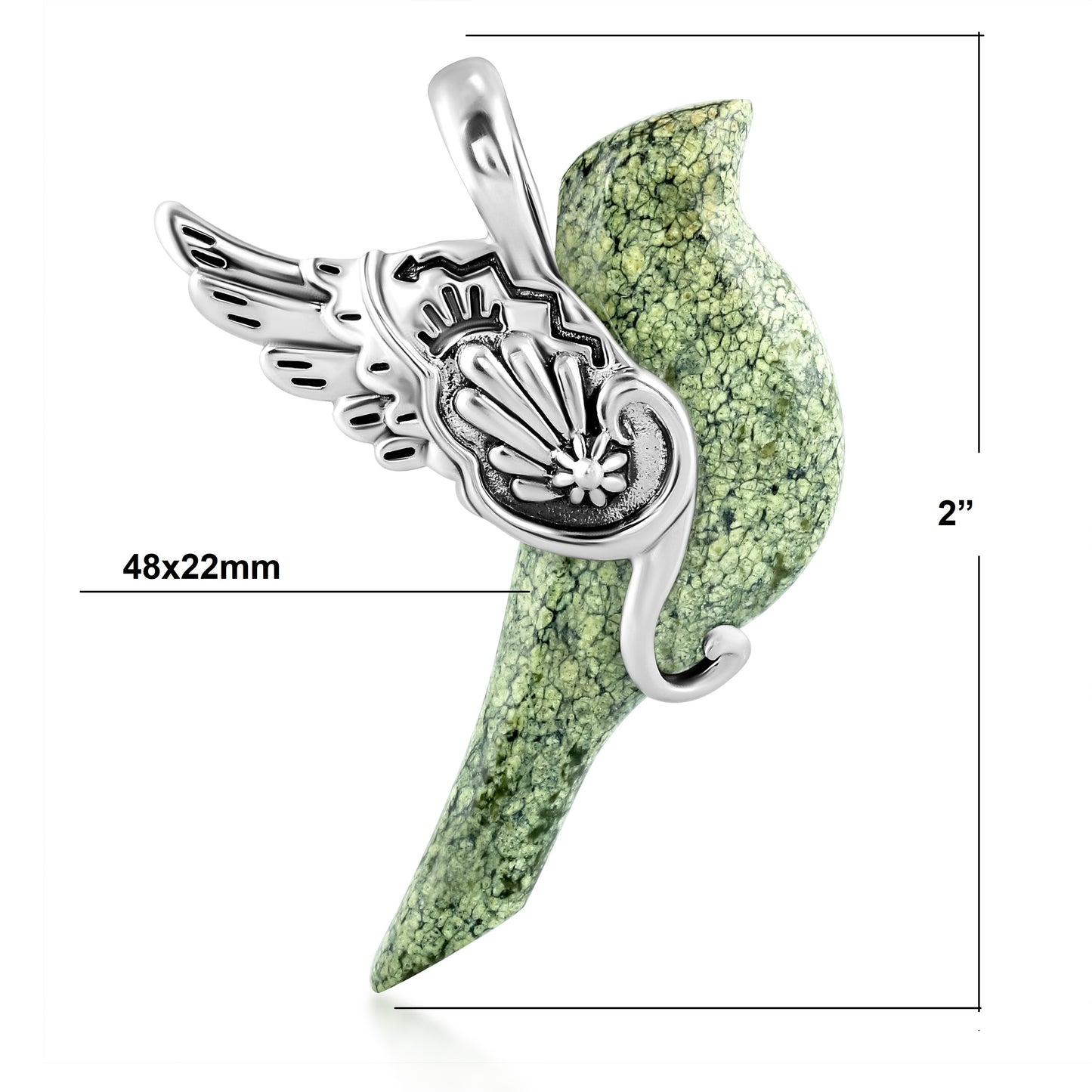 EXCLUSIVELY OURS! Sterling Silver Serpentine Spirit Bird Pendant Enhancer