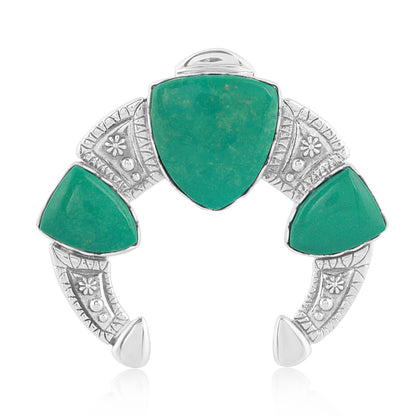Sterling Silver Green Turquoise Arrowhead Naja Pendant Enhancer