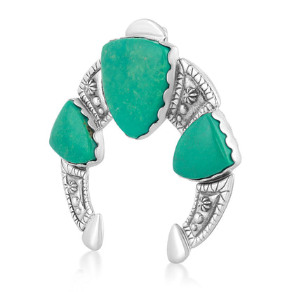 Sterling Silver Green Turquoise Arrowhead Naja Pendant Enhancer