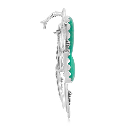 Sterling Silver Green Turquoise Arrowhead Naja Pendant Enhancer