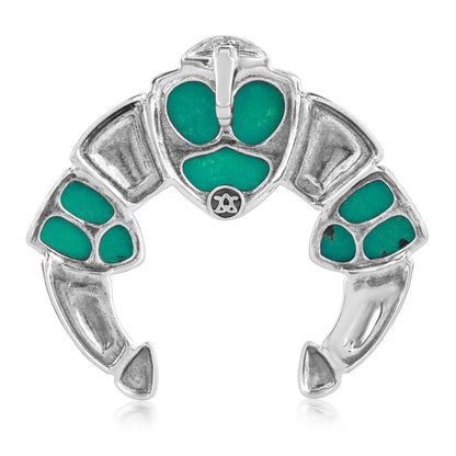 Sterling Silver Green Turquoise Arrowhead Naja Pendant Enhancer