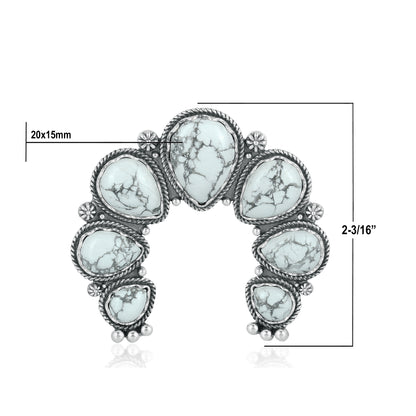 Sterling Silver White Howlite Large Naja Pendant Enhancer