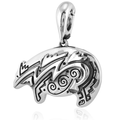 Southwestern Sterling Silver Earth Spirit Bear Pendant Enhancer