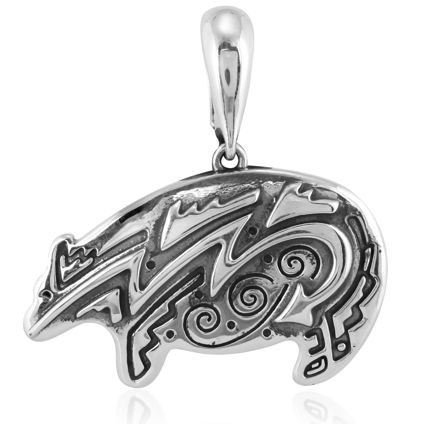 Southwestern Sterling Silver Earth Spirit Bear Pendant Enhancer