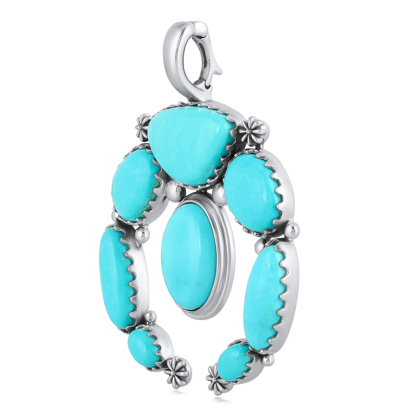 EXCLUSIVELY OURS! Sterling Silver Kingman Turquoise Naja Pendant Enhancer