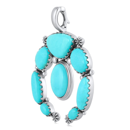 EXCLUSIVELY OURS! Sterling Silver Kingman Turquoise Naja Pendant Enhancer