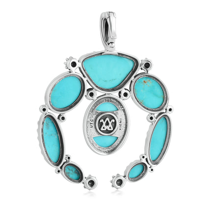 EXCLUSIVELY OURS! Sterling Silver Kingman Turquoise Naja Pendant Enhancer