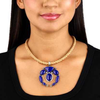 EXCLUSIVELY OURS! Sterling Silver Lapis Lazuli Naja Pendant Enhancer