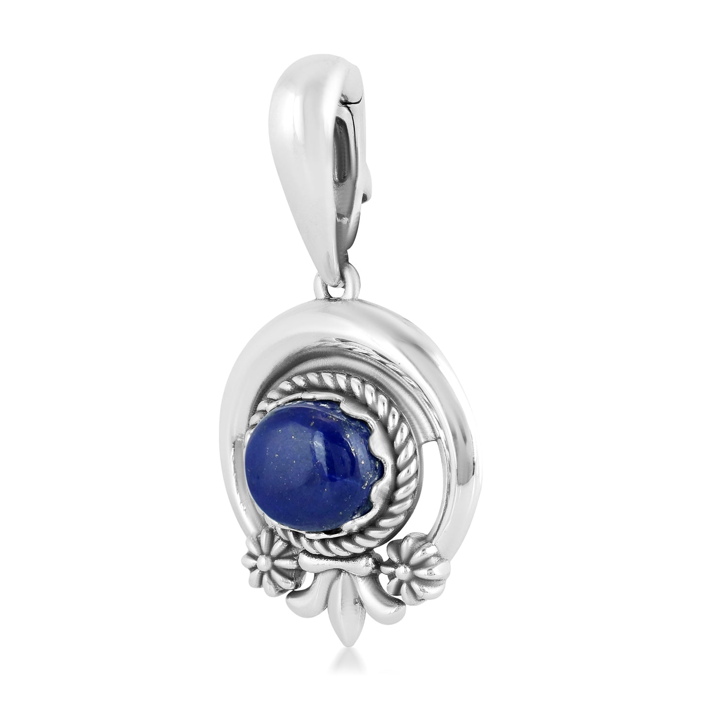 EXCLUSIVELY OURS! Sterling Silver Oval Lapis Lazuli Naja Pendant Enhancer