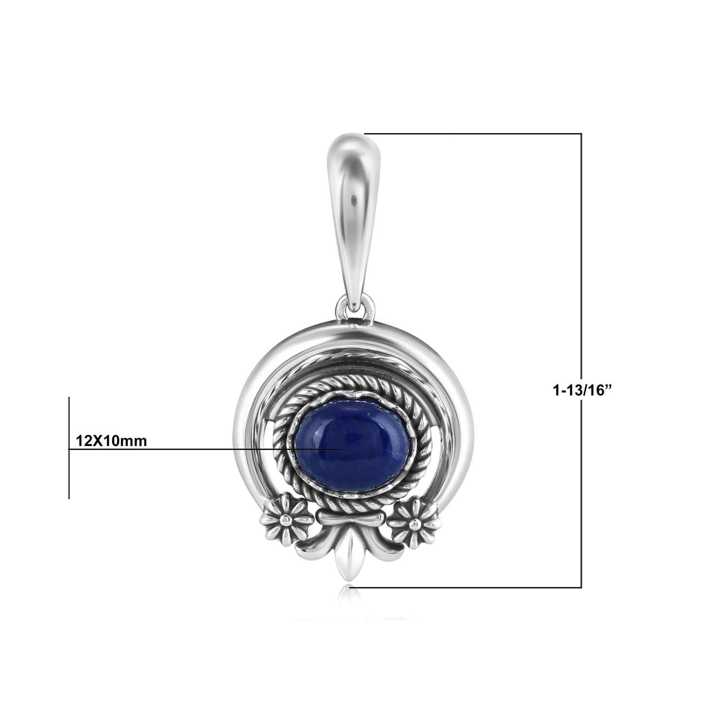 EXCLUSIVELY OURS! Sterling Silver Oval Lapis Lazuli Naja Pendant Enhancer