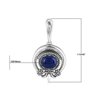 EXCLUSIVELY OURS! Sterling Silver Oval Lapis Lazuli Naja Pendant Enhancer