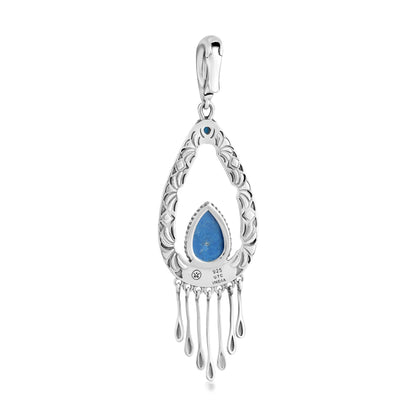 Sterling Silver Lapis Open Teardrop Pendant Enhancer