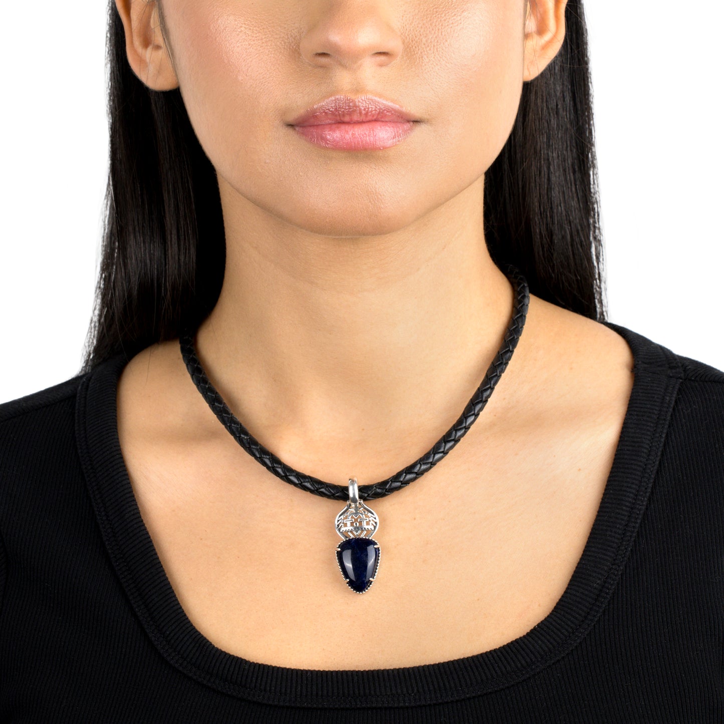 Sterling Silver Fritz Casuse Yeibichai Sodalite Pendant Enhancer