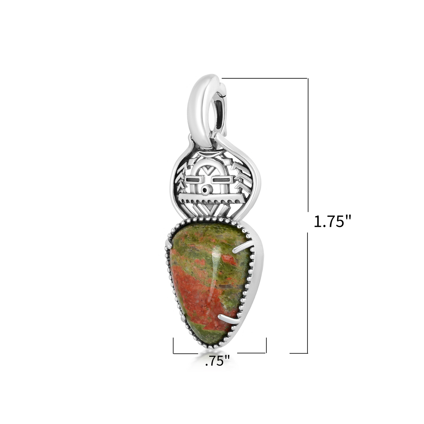 Sterling Silver Fritz Casuse Yeibichai Unakite Pendant Enhancer