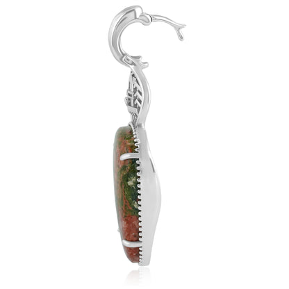 Fritz Casuse Sterling Silver Yeibichai Unakite Pendant Enhancer