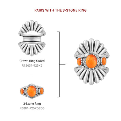 EXCLUSIVELY OURS! Sterling Silver Crown Ring Guard, Sizes 5 to 11