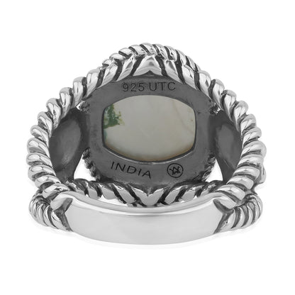 EXCLUSIVELY OURS! Sterling Silver White Mother of Pearl Concha Flower Ring, Sizes 5-10
