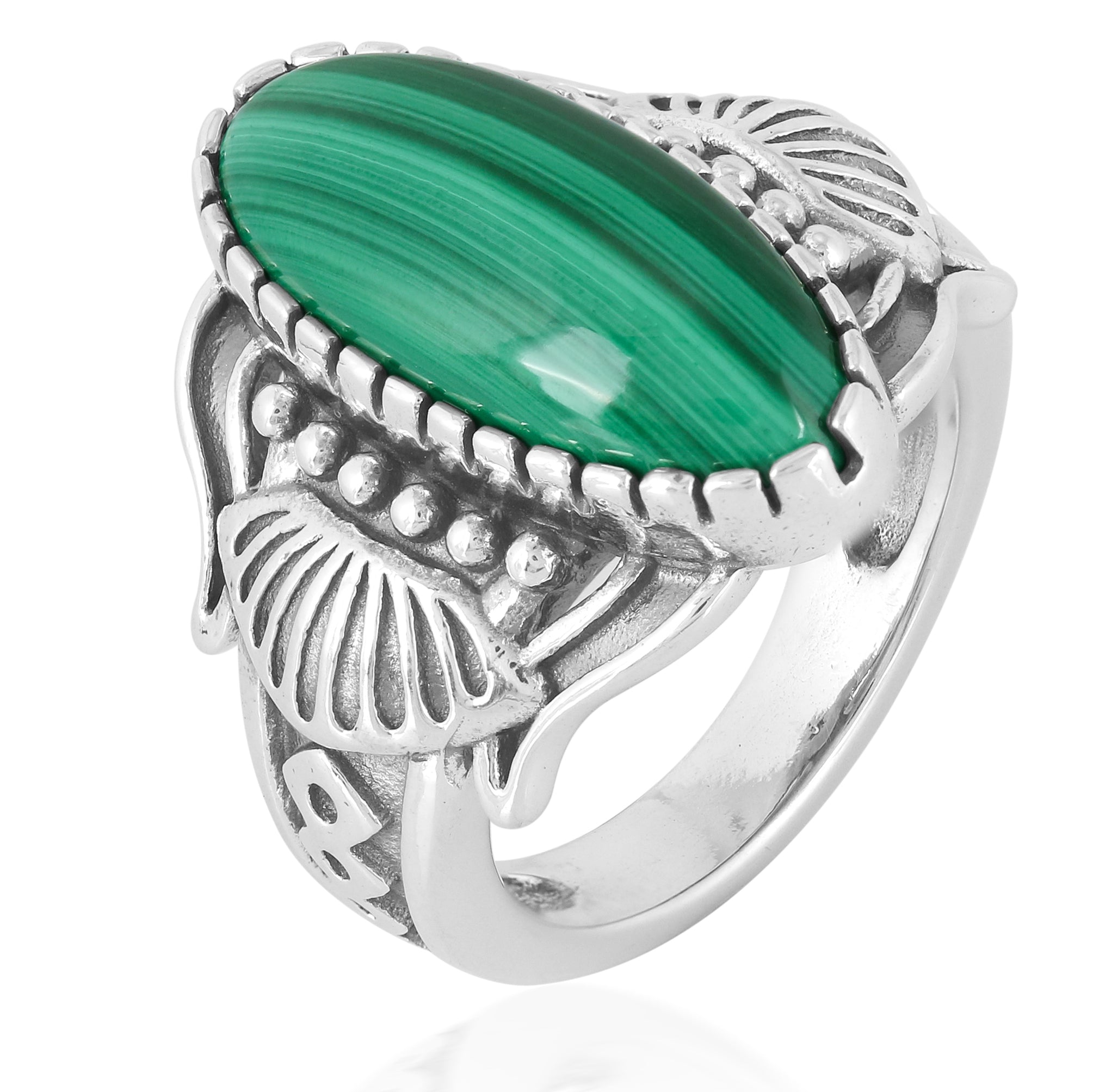 Delica Ring - Malachite Ring 2024 - .925 Sterling Silver - Malachite Stacker - Silversmith