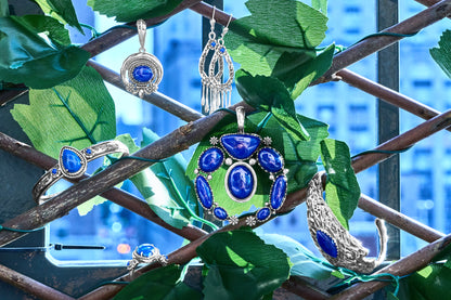 EXCLUSIVELY OURS! Sterling Silver Oval Lapis Lazuli Naja Pendant Enhancer