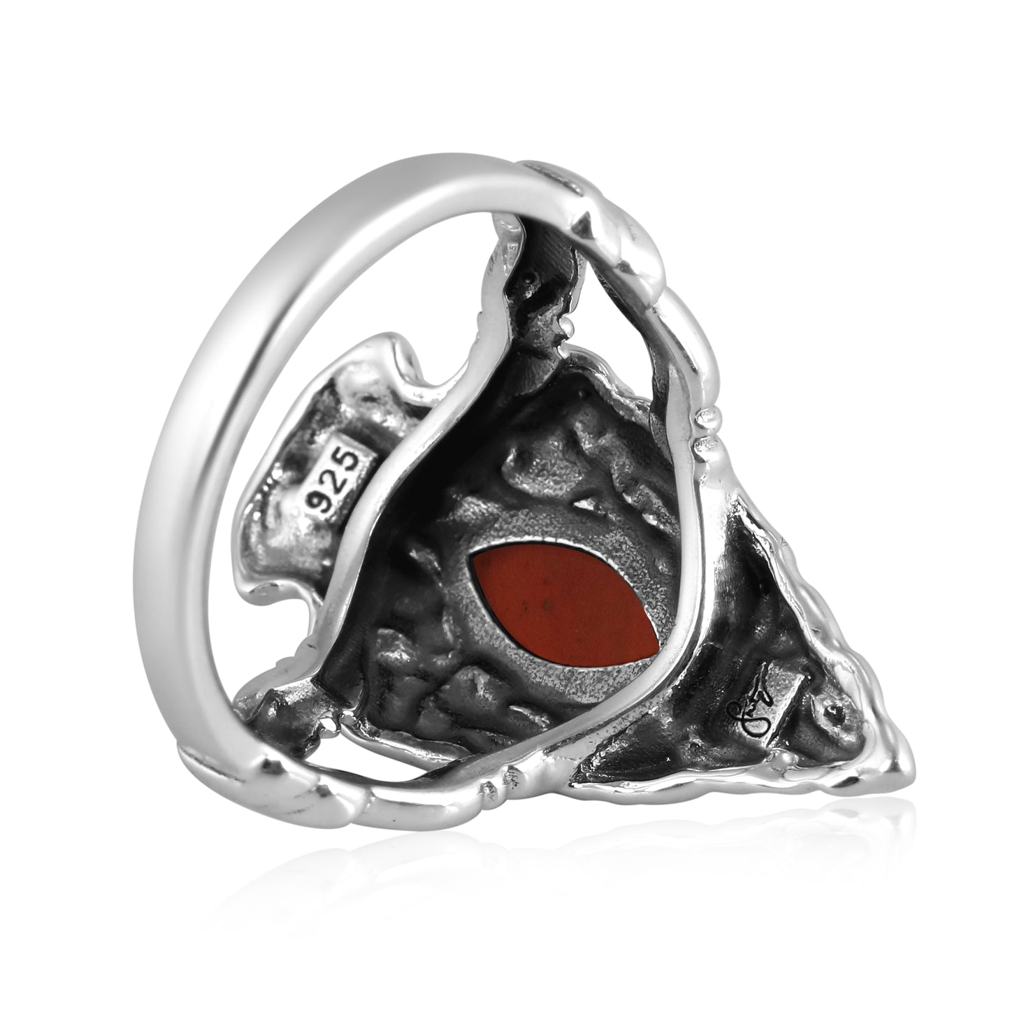 EXCLUSIVELY OURS! Sterling Silver Red Jasper Fritz Casuse Arrowhead Ring Sizes 5 to 10