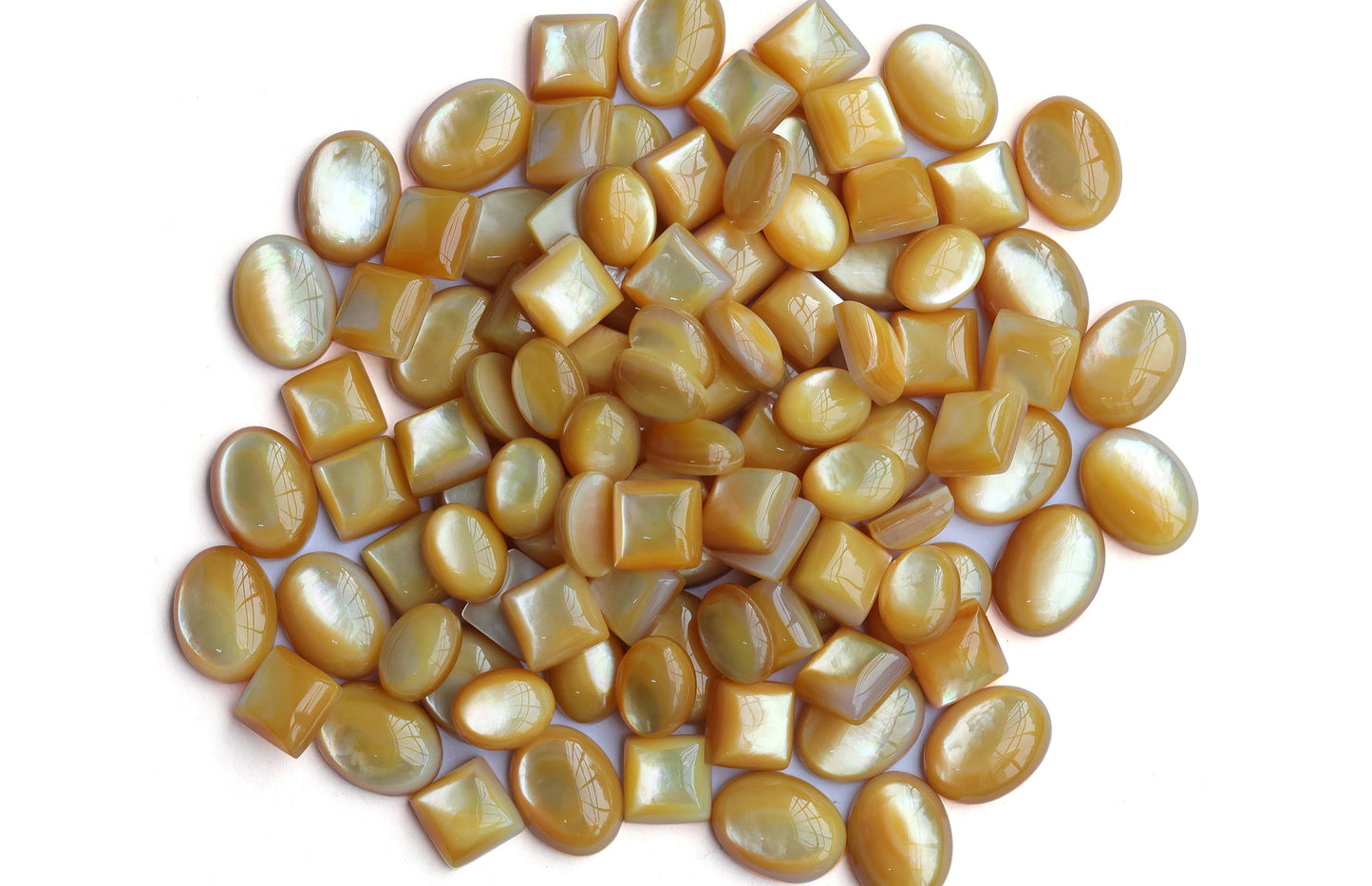 Sterling Silver Yellow Mother of Pearl Diamond Shaped Cluster Pendant Enhancer