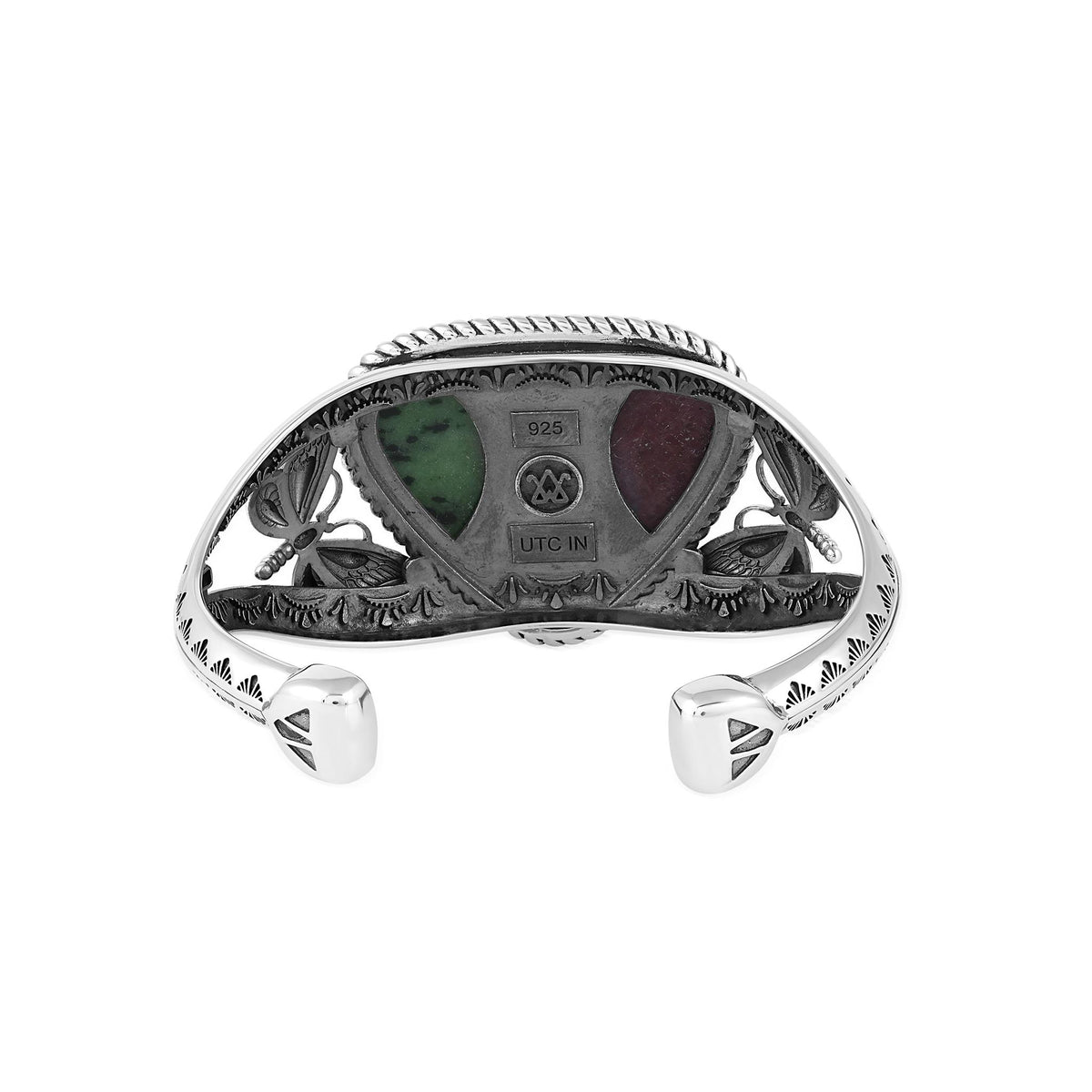 EXCLUSIVELY OURS! Sterling Silver Ruby Zoisite Gemstone Butterfly Cuff Bracelet