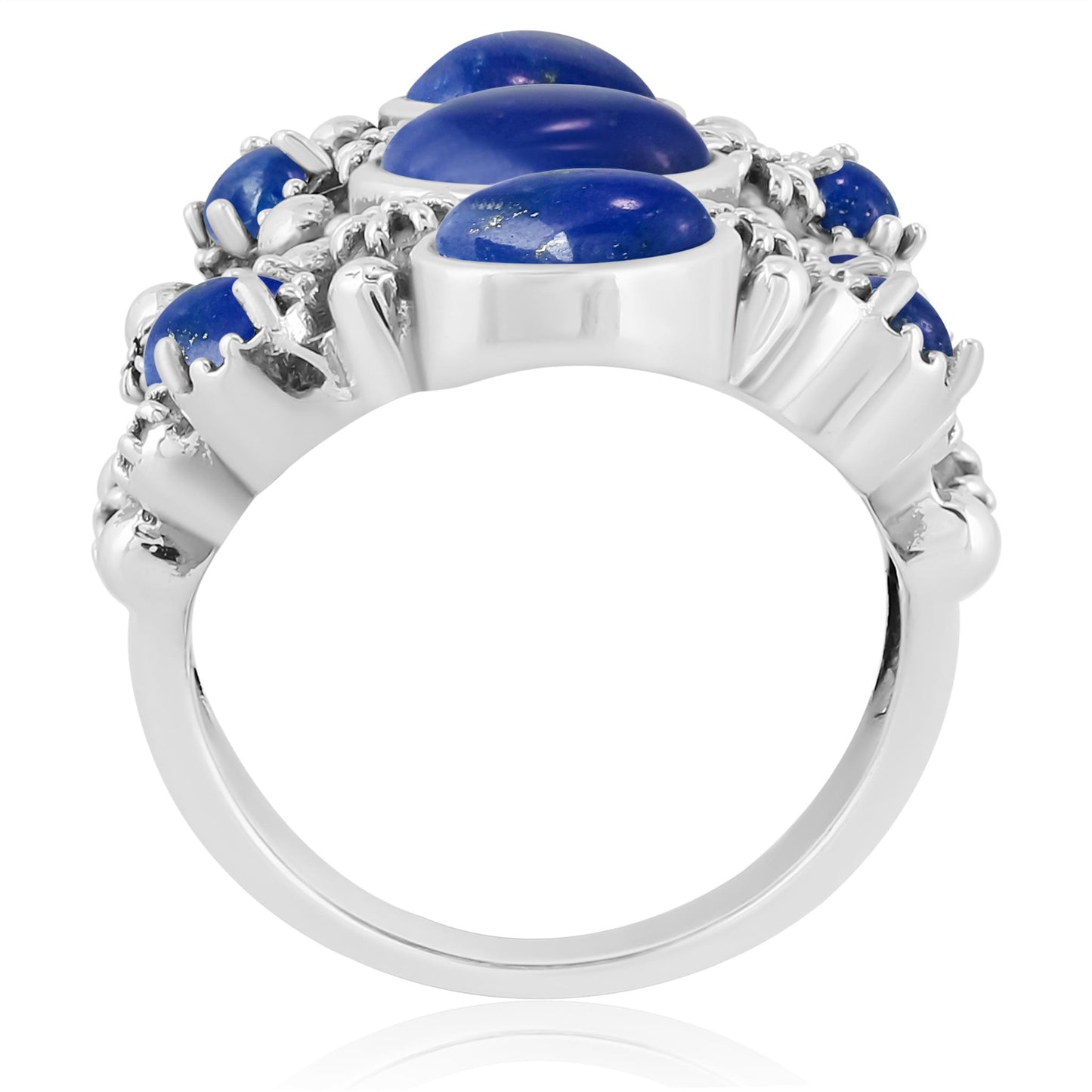 EXCLUSIVELY OURS! Sterling Silver Lapis 9-Stone Cluster Ring
