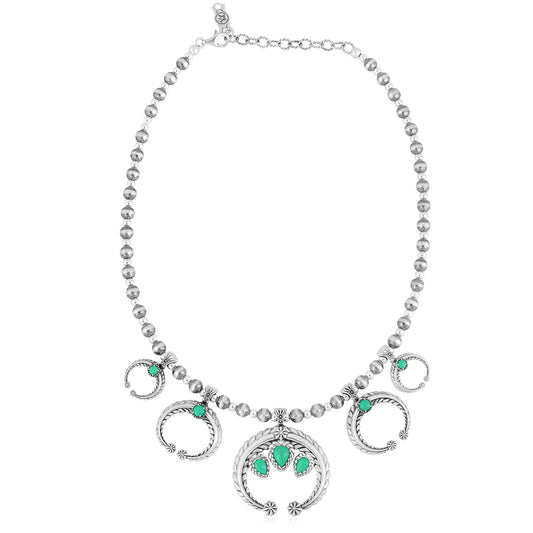 Sterling Silver Green Turquoise Naja Necklace